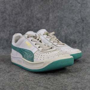 Puma Shoes Kids 8 Sneaker Athletic Trainer GV Special Leather White Blue Toddler